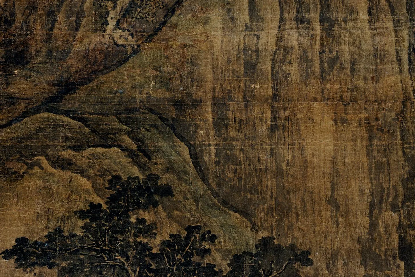 关仝山水画《秋山晚翠图》局部 (4)