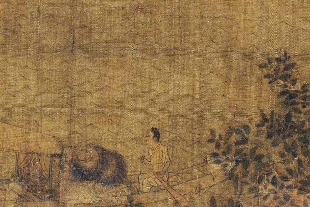 王诜山水人物画《清溪泛艇图》局部 (2)