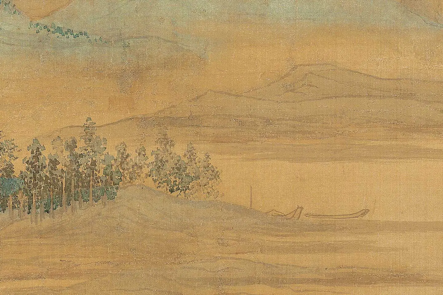 仇英青绿山水《莲溪渔隐图》高清大图局部 (6)