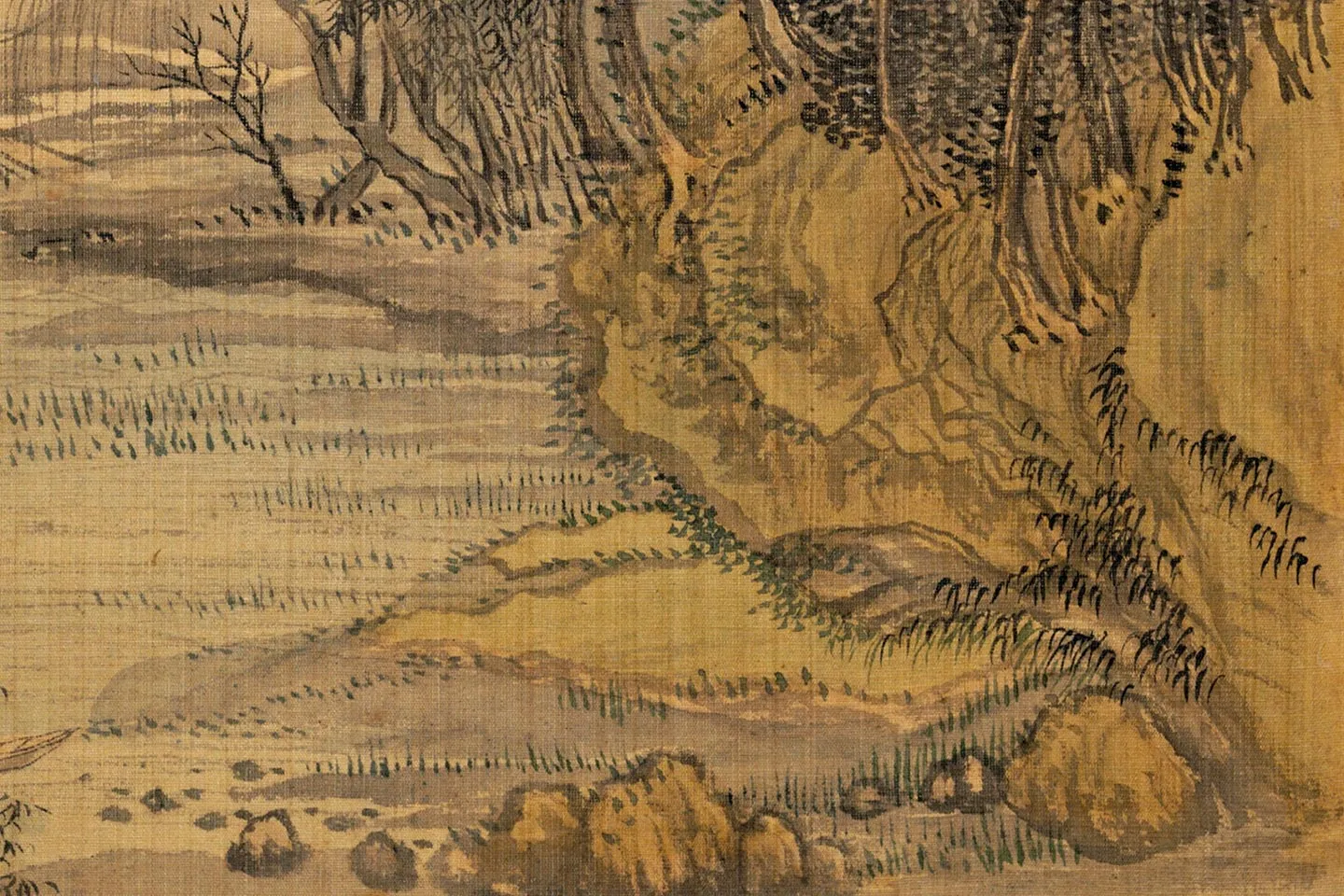 清·王翚山水画《霜柯脩竹图》局部 (2)