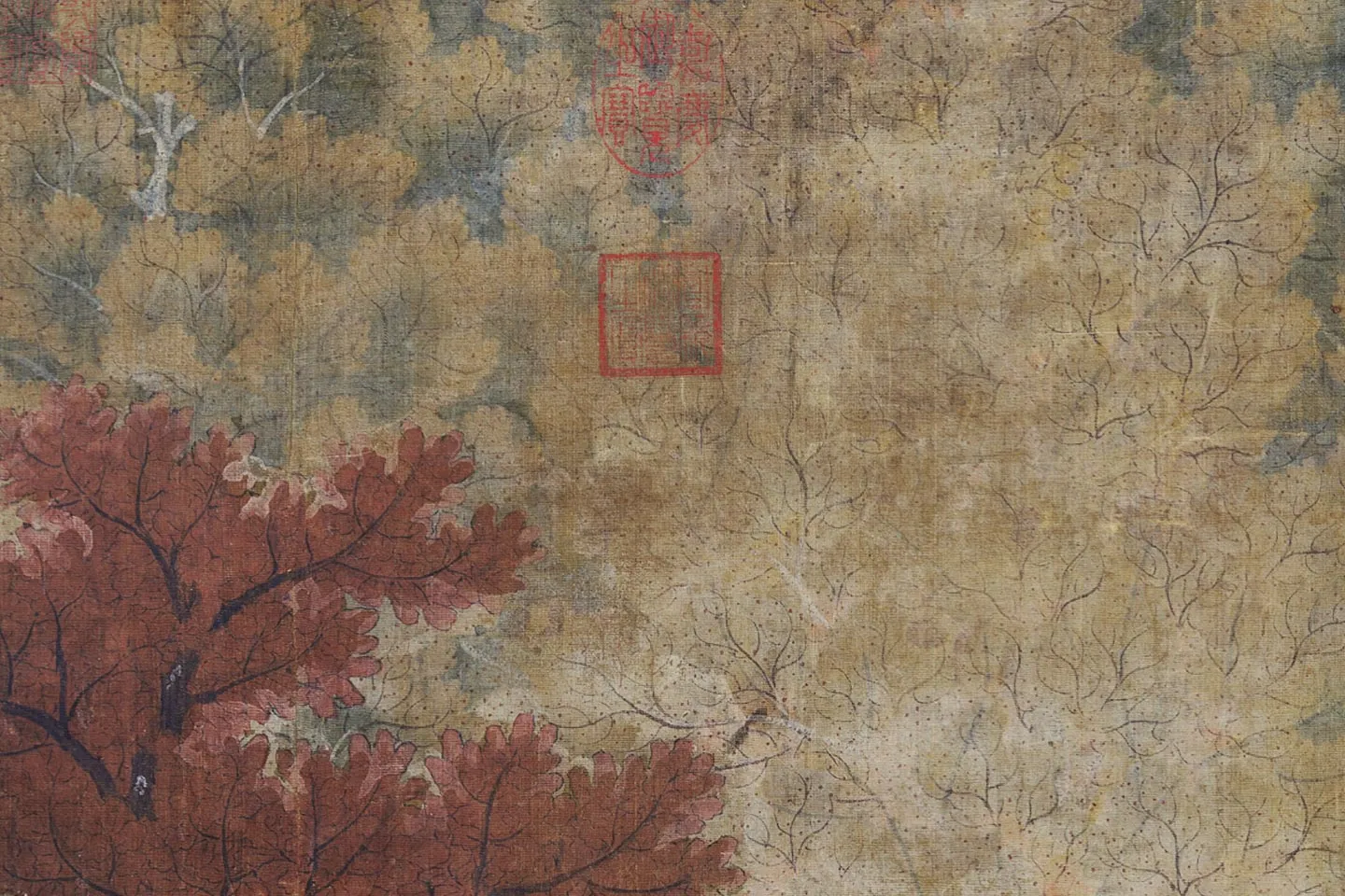 五代《秋林群鹿图》局部 (4)