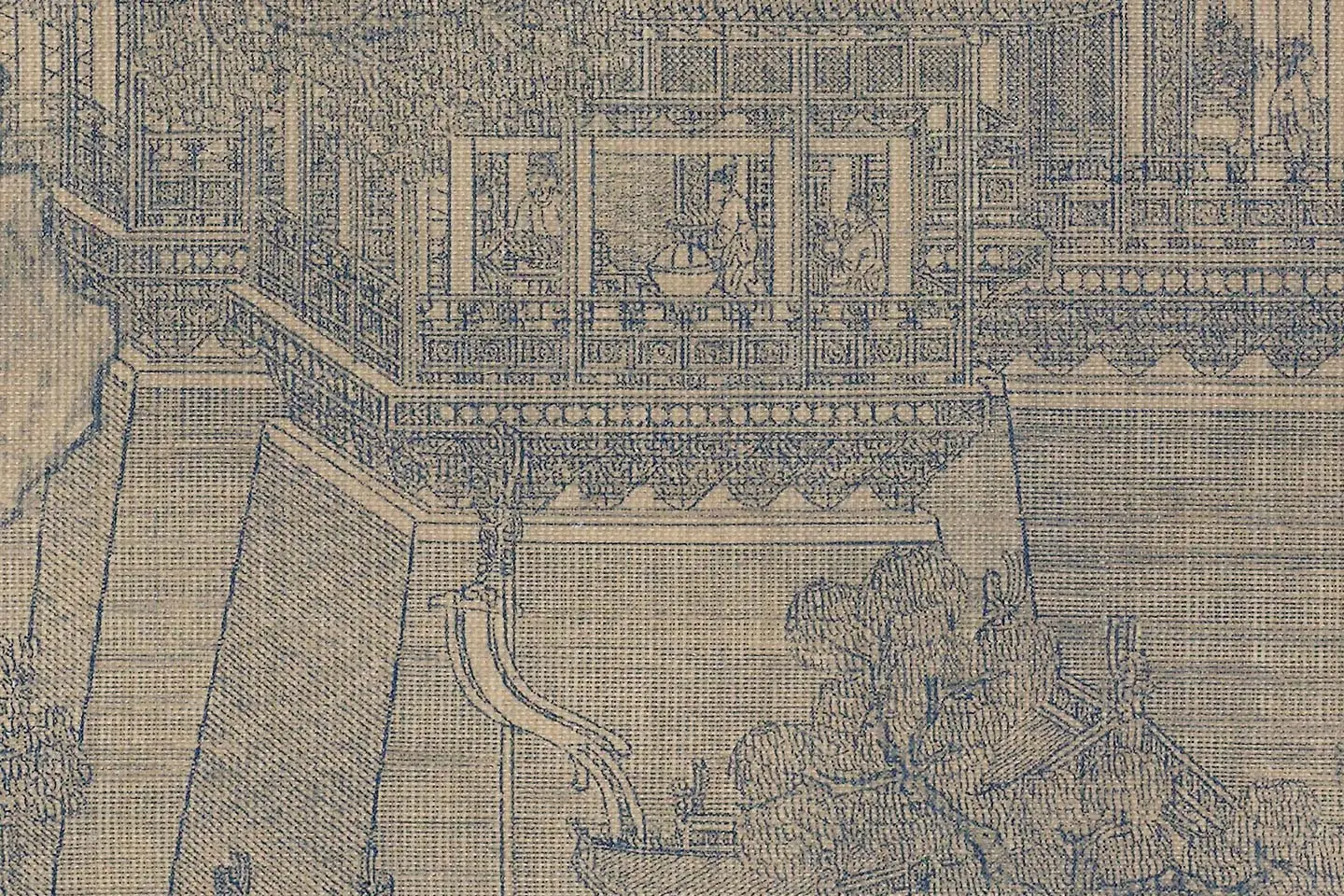 夏永界画《岳阳楼图》高清大图局部 (3)
