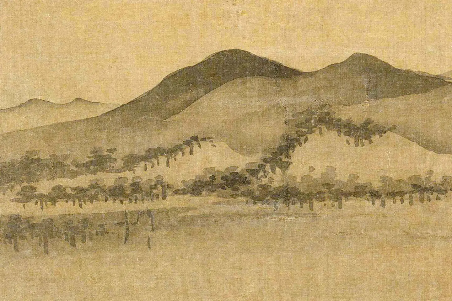 吴镇山水《芦花寒雁图》局部 (5)