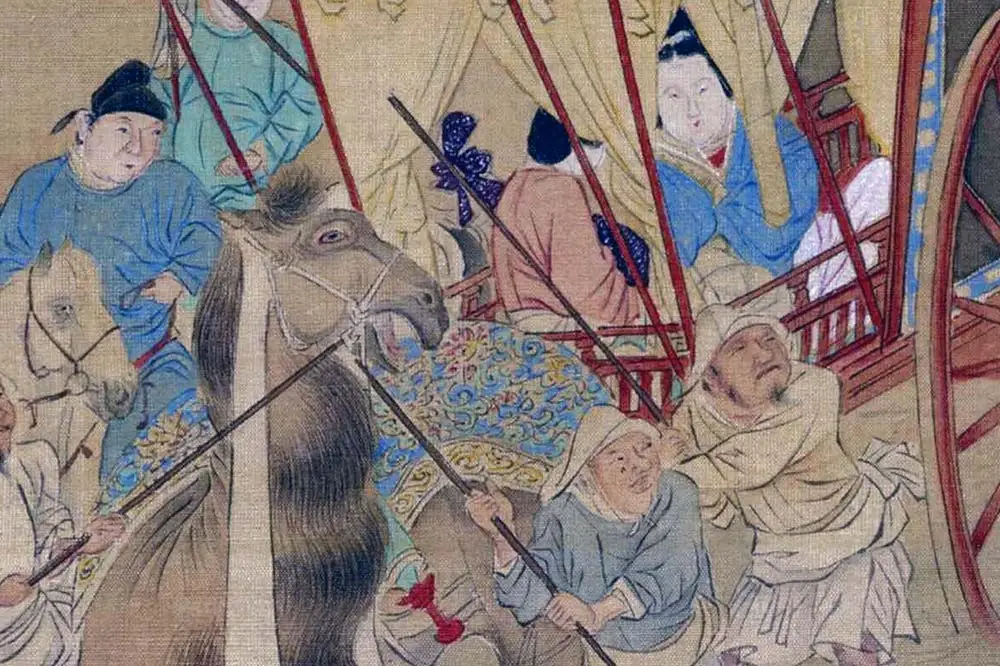 仇英工笔重彩画《人物故事图》局部 (28)