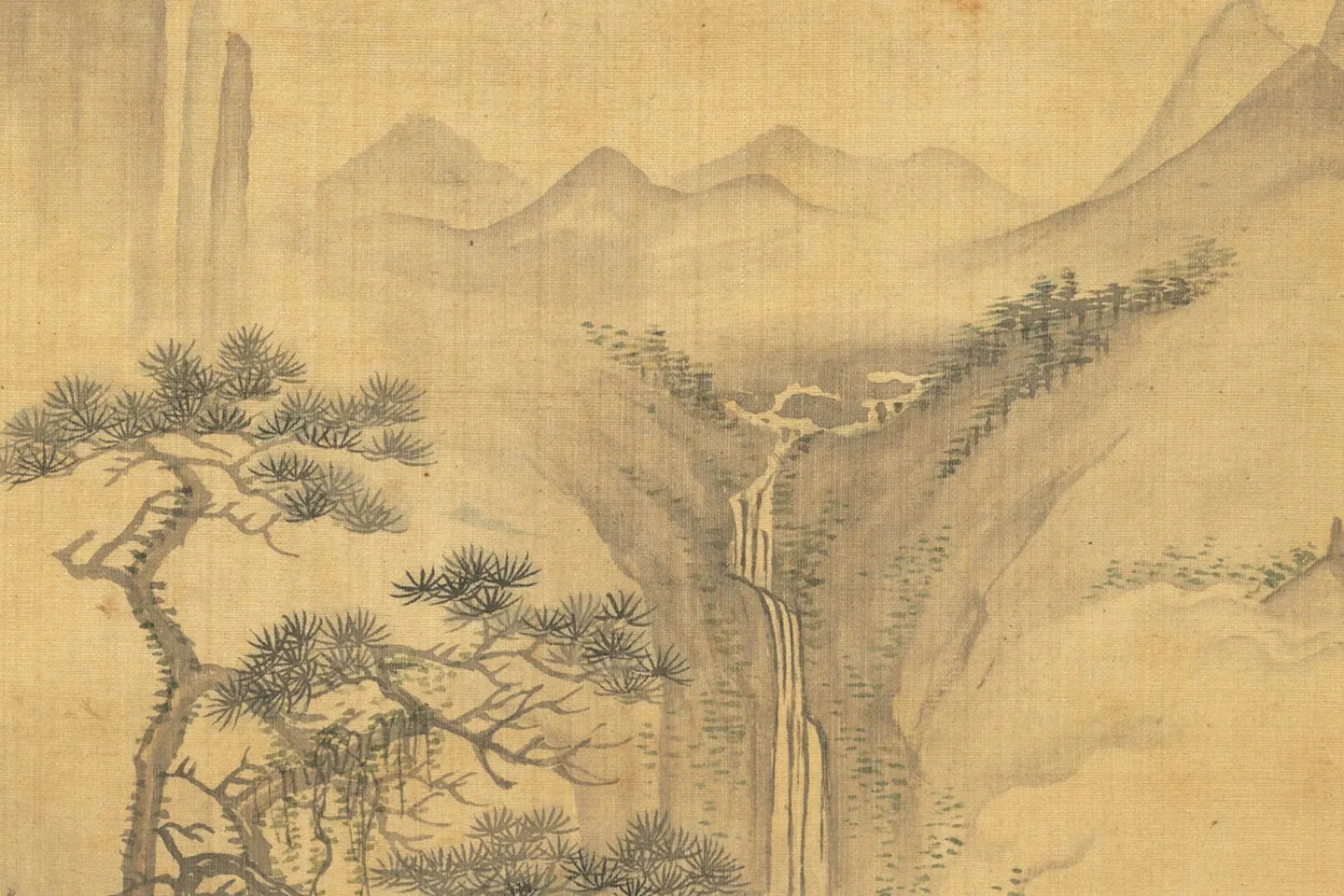 王翚《仿燕文贵松岩飞瀑图》局部 (1)