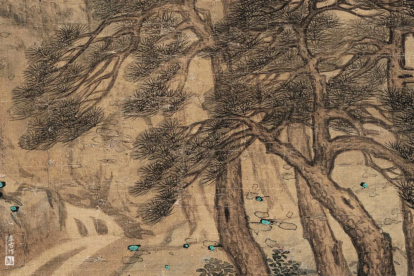 蓝瑛山水《松萝晚翠图》局部 (7)