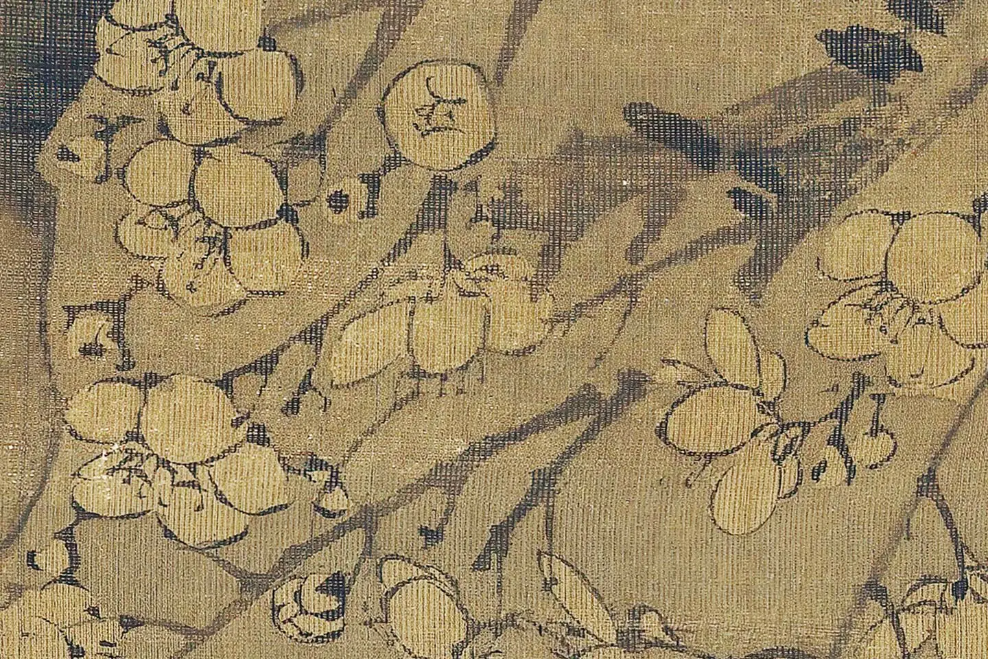 王冕画梅花《南枝春早图》高清大图局部 (5)