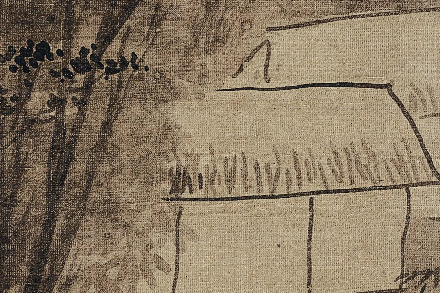 陈继儒山水画《云山幽趣图》高清大图局部 (1)