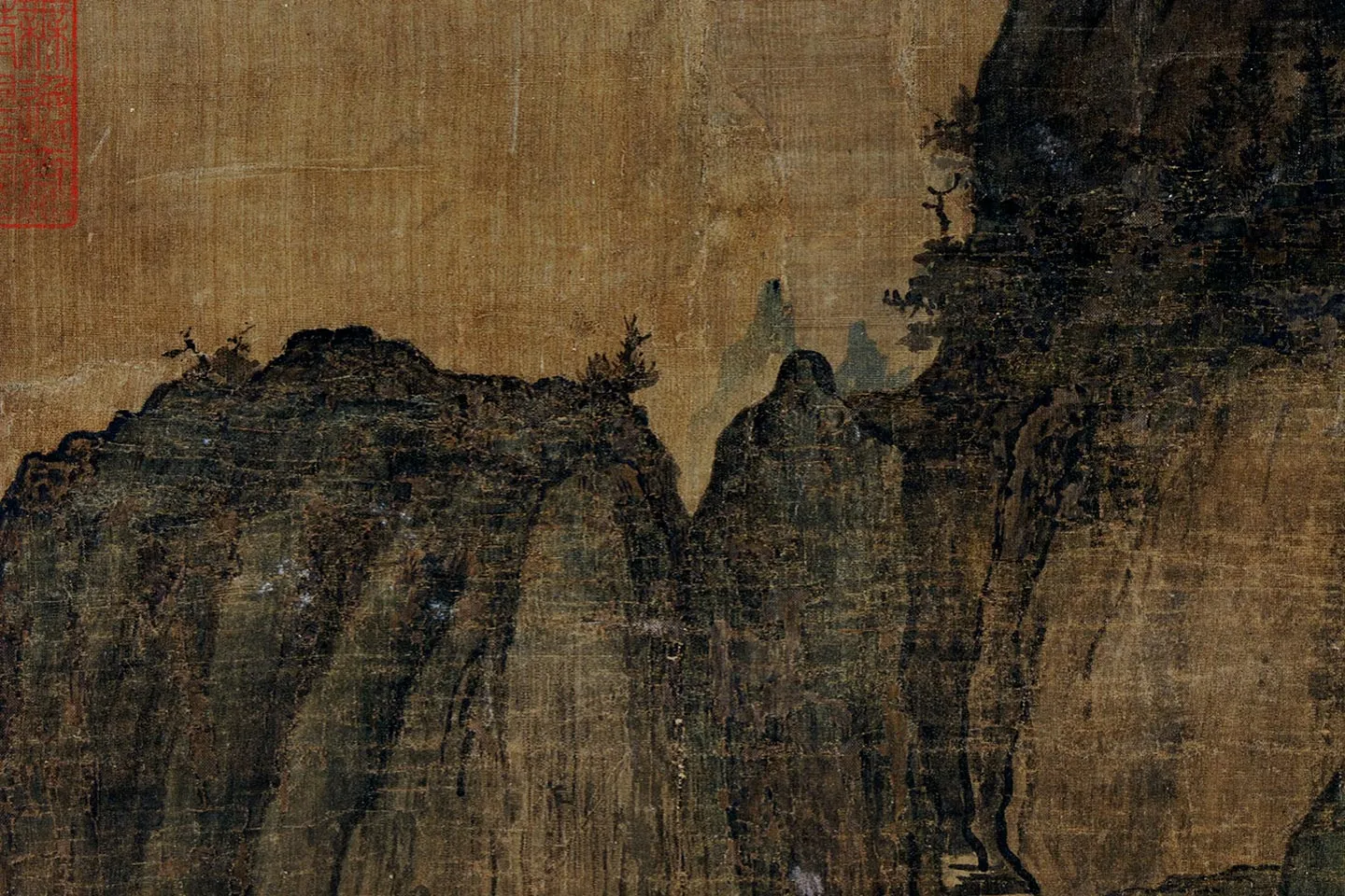 关仝山水画《秋山晚翠图》局部 (10)