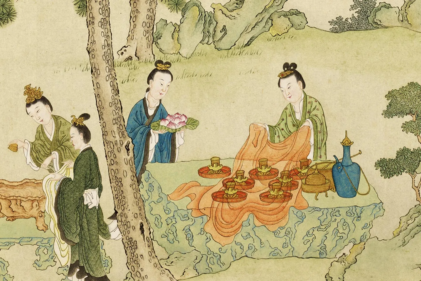 清·顾铨《摹阮郜女仙图》局部 (4)