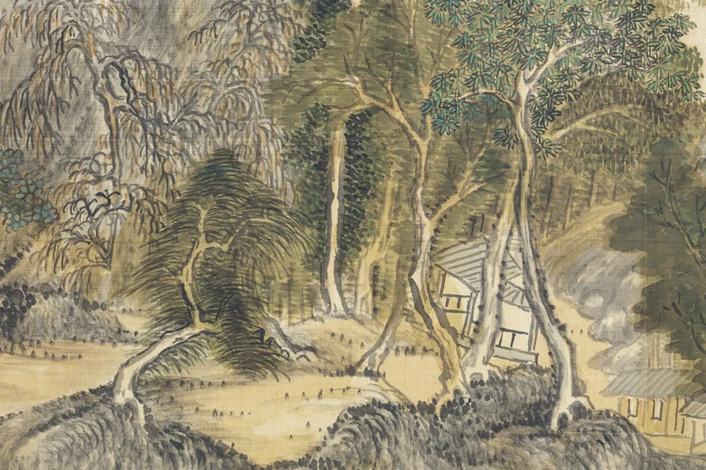 王敬铭山水画《炉峰山万叠图》局部 (9)