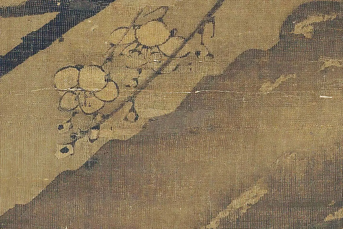 王冕画梅花《南枝春早图》高清大图局部 (4)