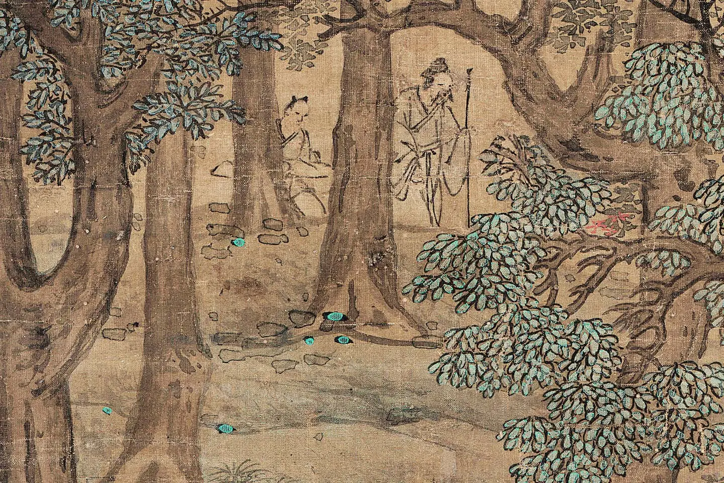 蓝瑛山水《松萝晚翠图》局部 (1)