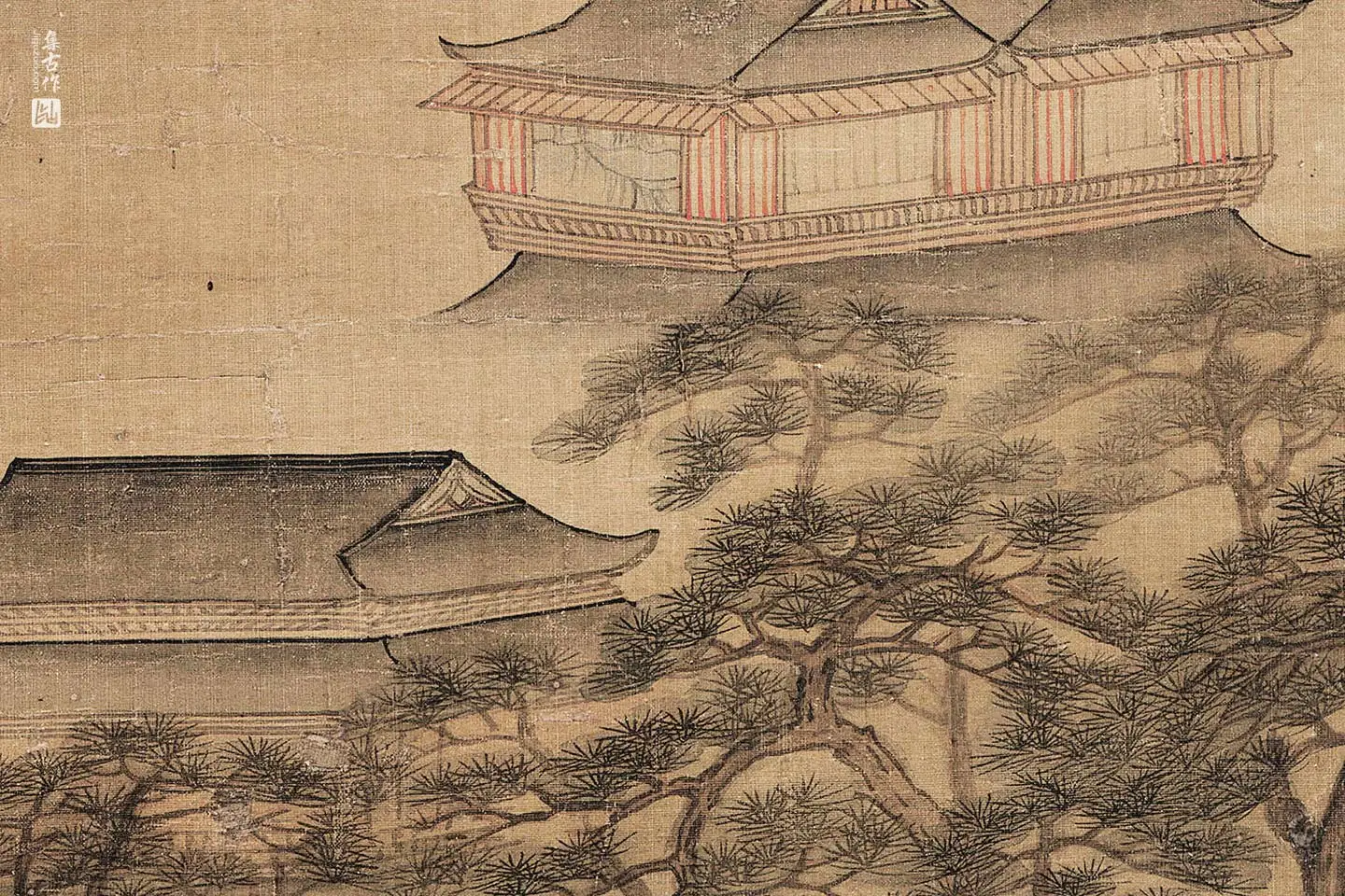 蓝瑛山水《松萝晚翠图》局部 (9)