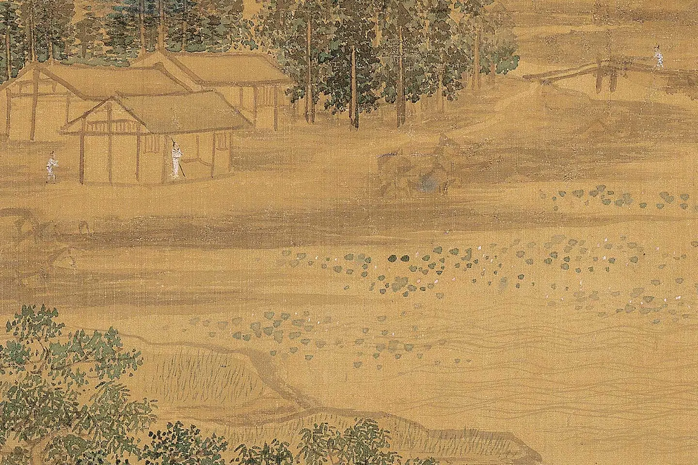 仇英青绿山水《莲溪渔隐图》高清大图局部 (5)