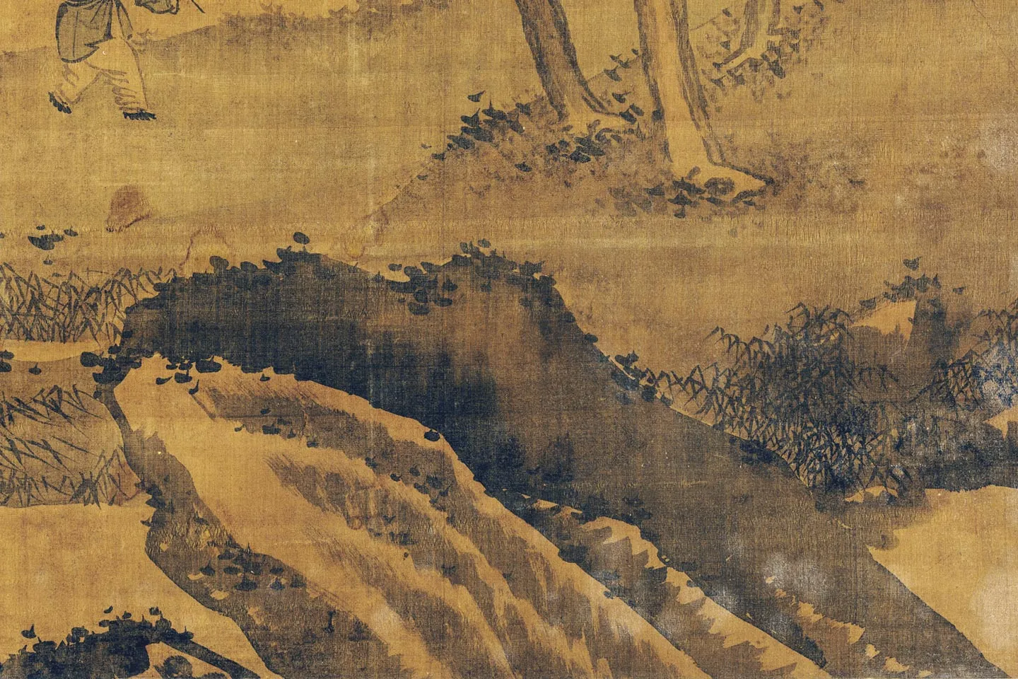 蒋嵩山水画轴局部 (1)