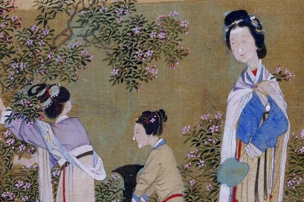 仇英工笔重彩画《人物故事图》局部 (9)