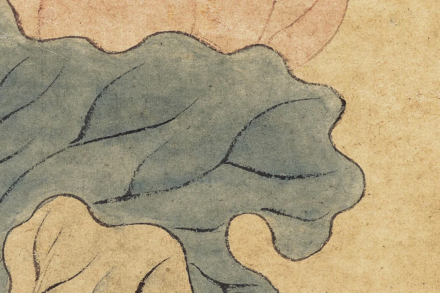 沈周《瓶荷图》高清大图局部 (6)