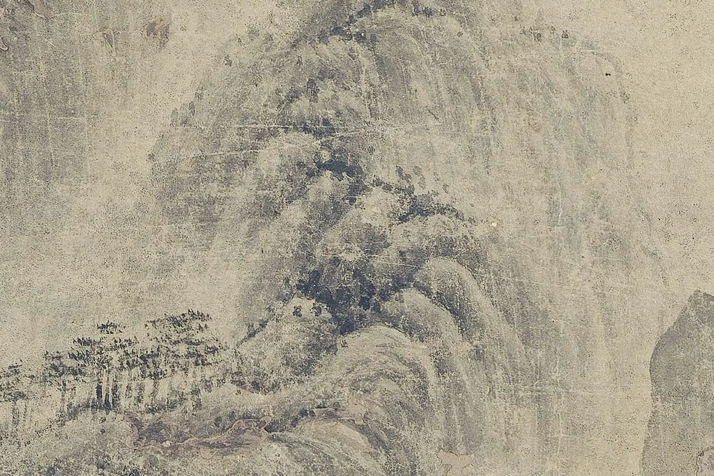 巨然山水《富春山图》高清大图局部 (2)