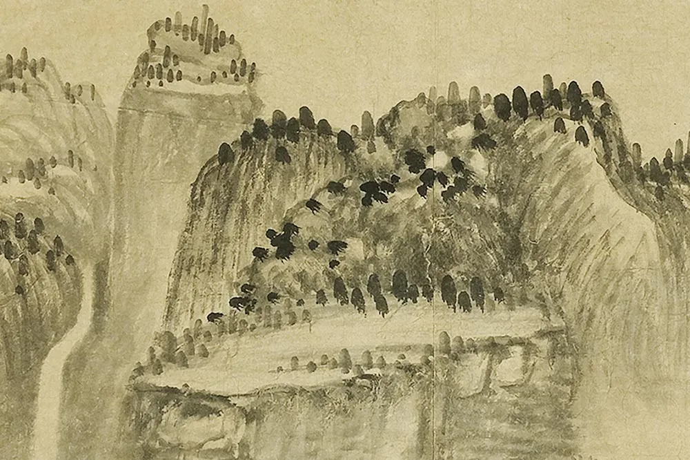 巨然山水画《阁皂灵踪图》局部 (3)