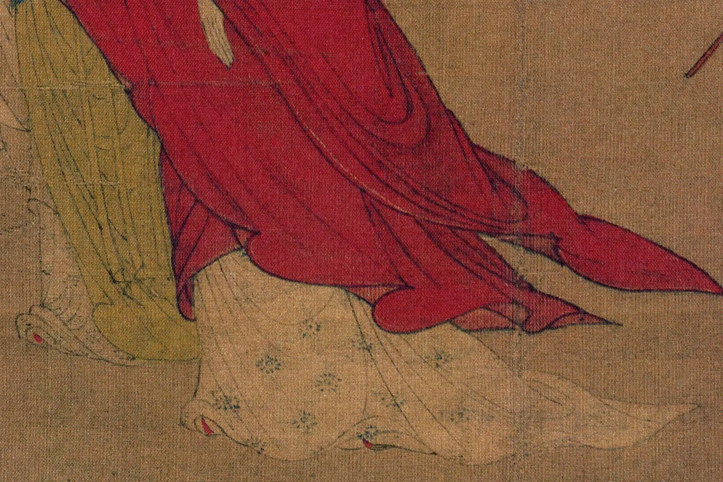 元代人物画《招凉仕女图》高清大图局部 (4)