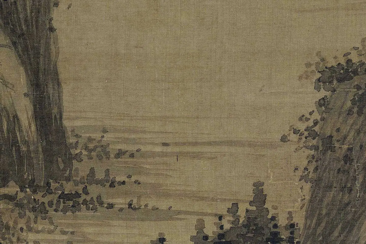 巨然山水画《秋山图》高清大图局部 (15)