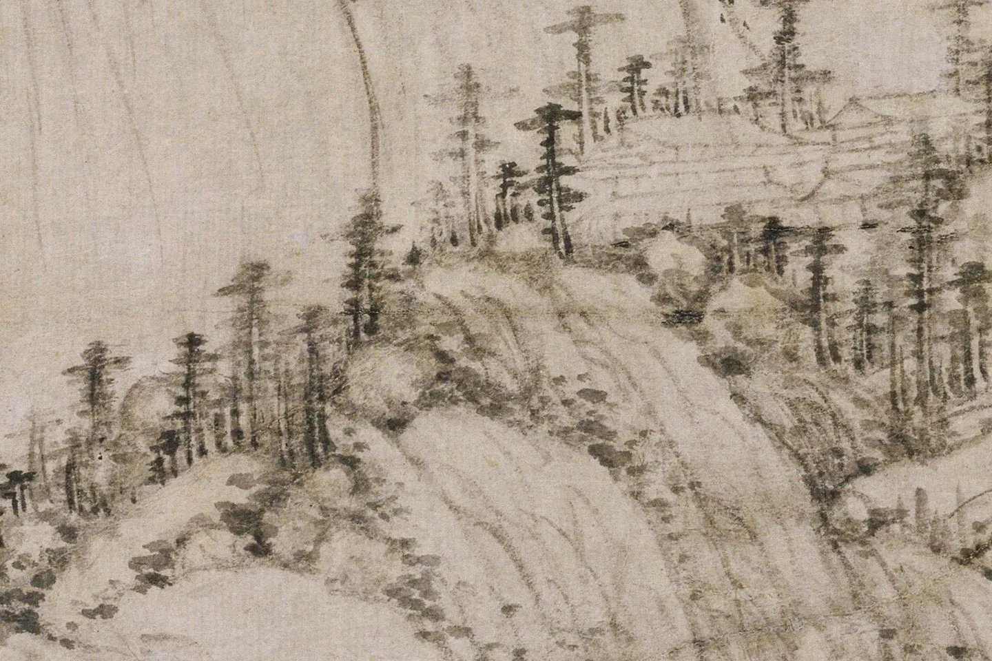 黄公望山水画《丹崖玉树图》高清大图局部 (7)