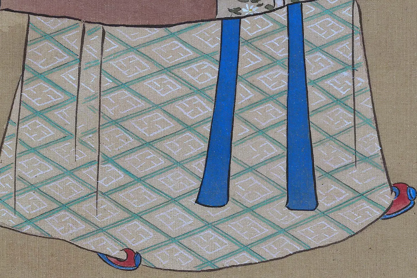 唐寅人物画《王蜀宫妓图》高清大图局部 (14)