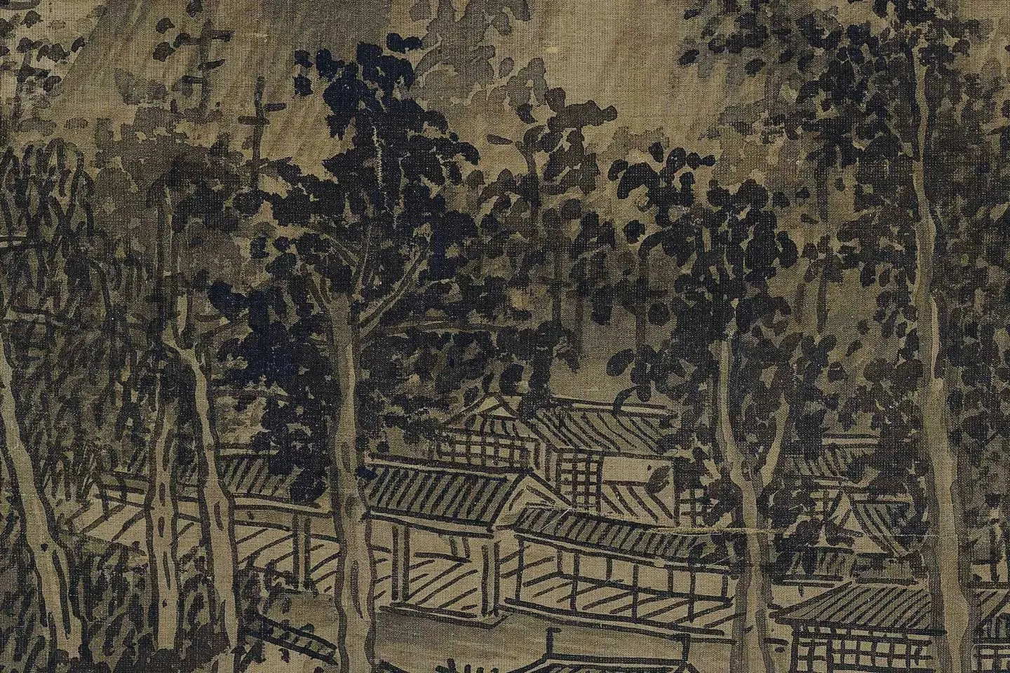 巨然山水画《秋山图》高清大图局部 (10)