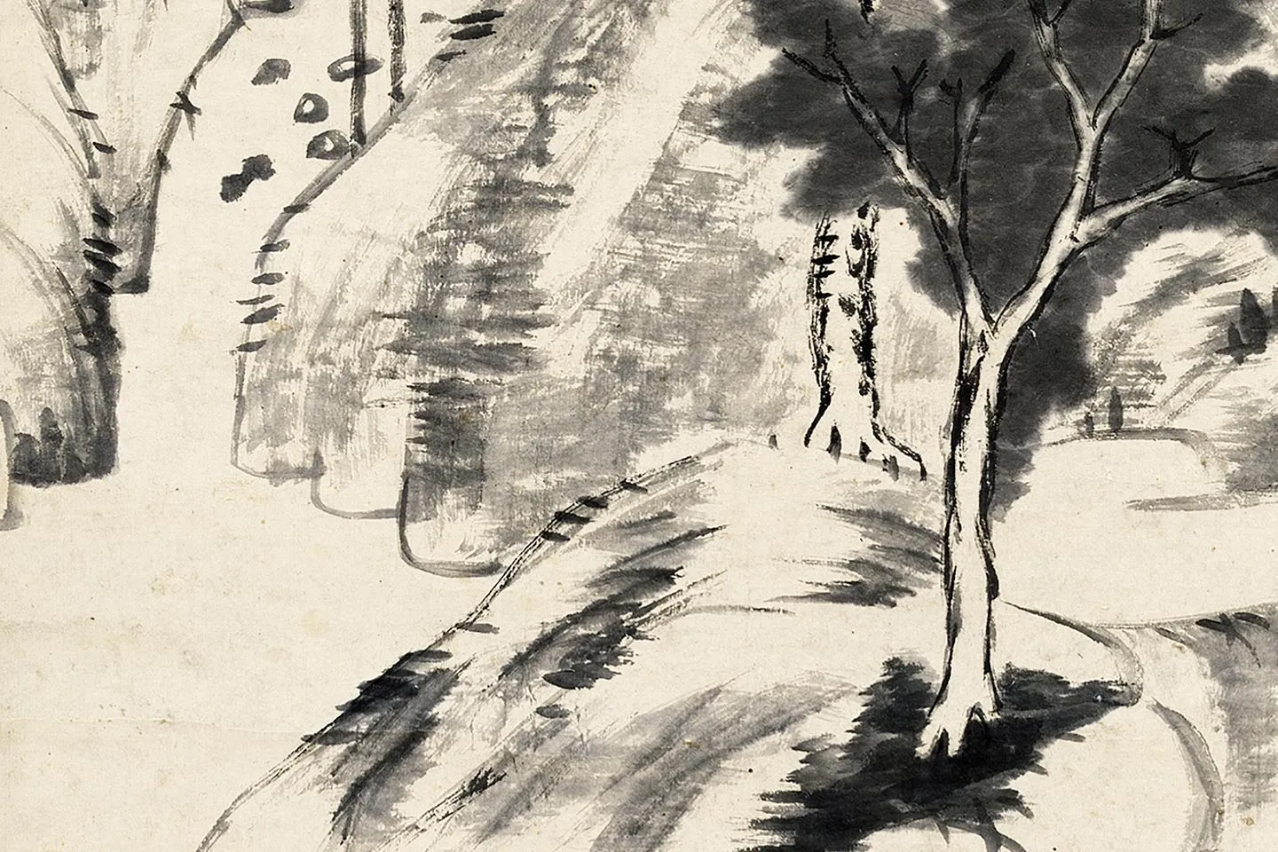 八大山人朱耷山水轴局部 (6)