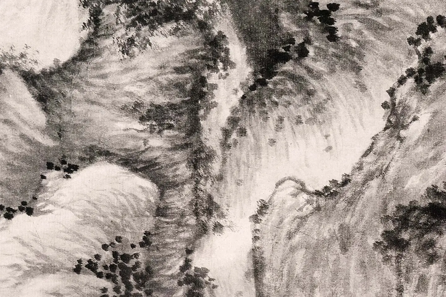 王蒙水墨山水画《青卞隐居图》局部 (2)