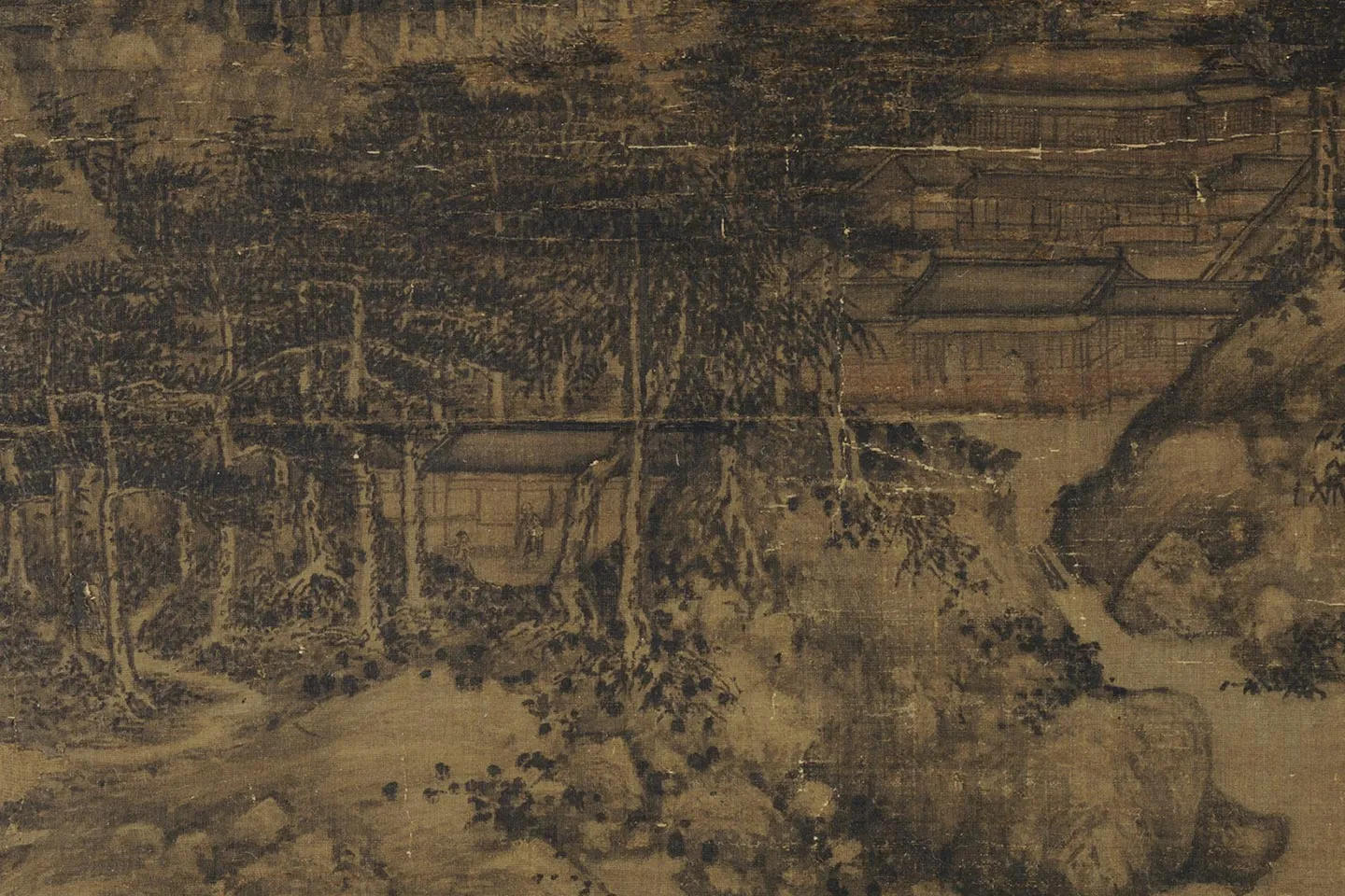 巨然山水画《萧翼赚兰亭图》局部 (5)