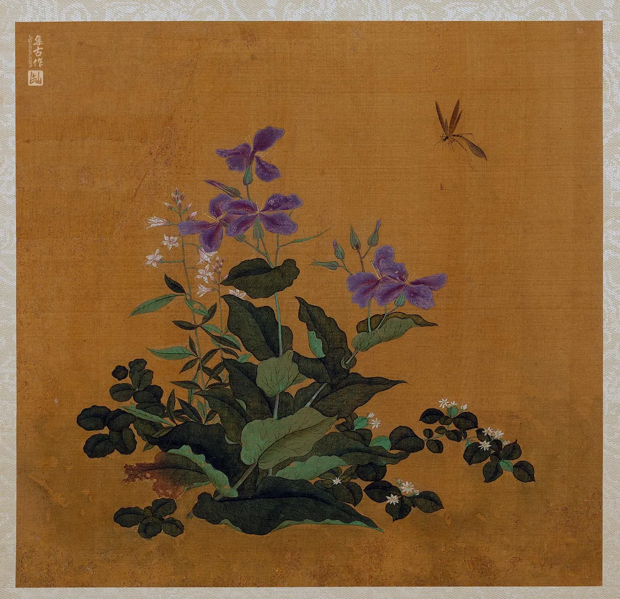 黄筌工笔花卉《花卉草虫》