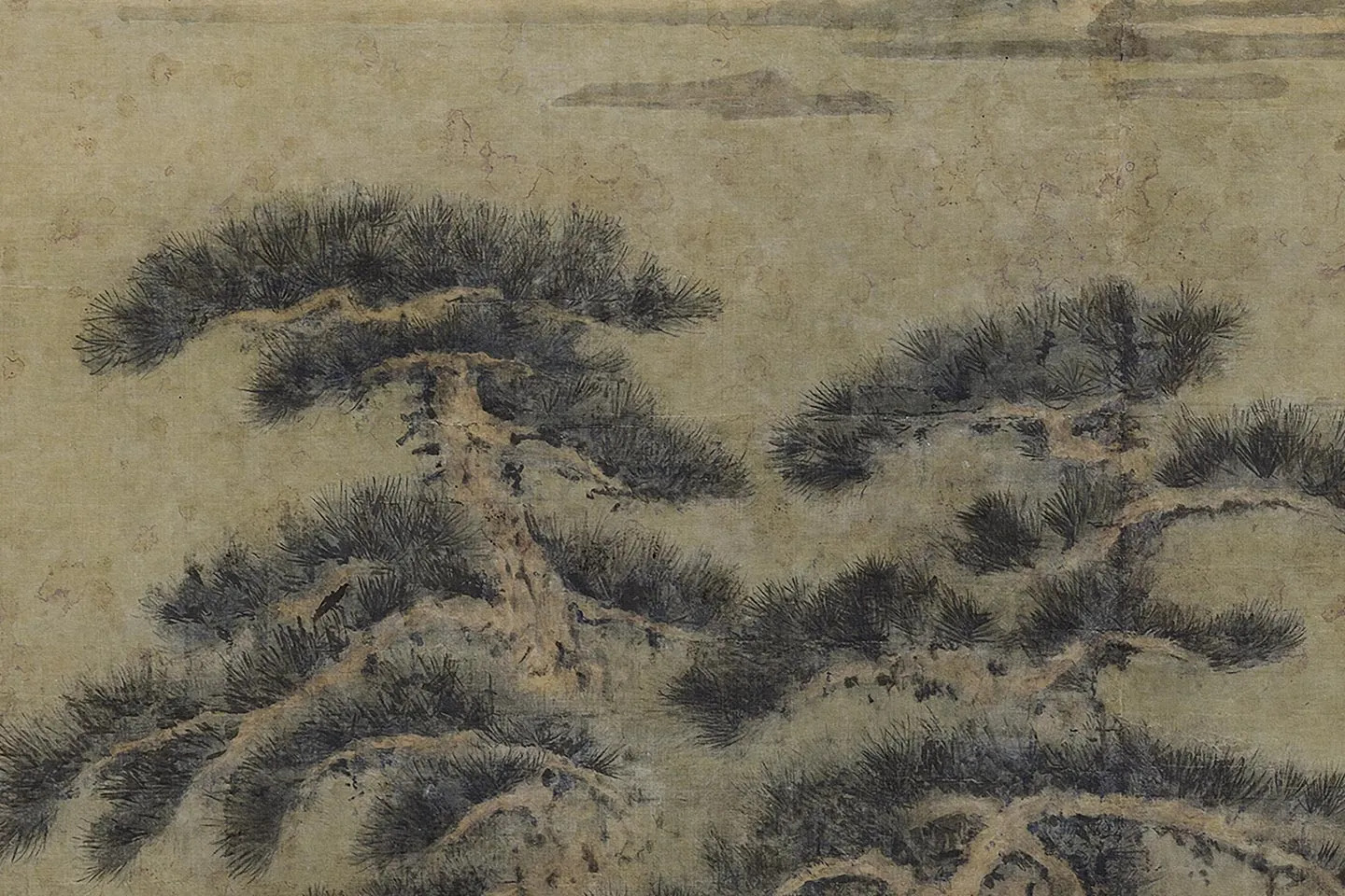 巨然山水画《阔浦遥山》局部 (1)