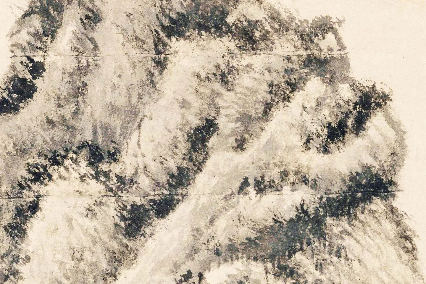 王蒙山水画《夏日山居图》局部 (6)