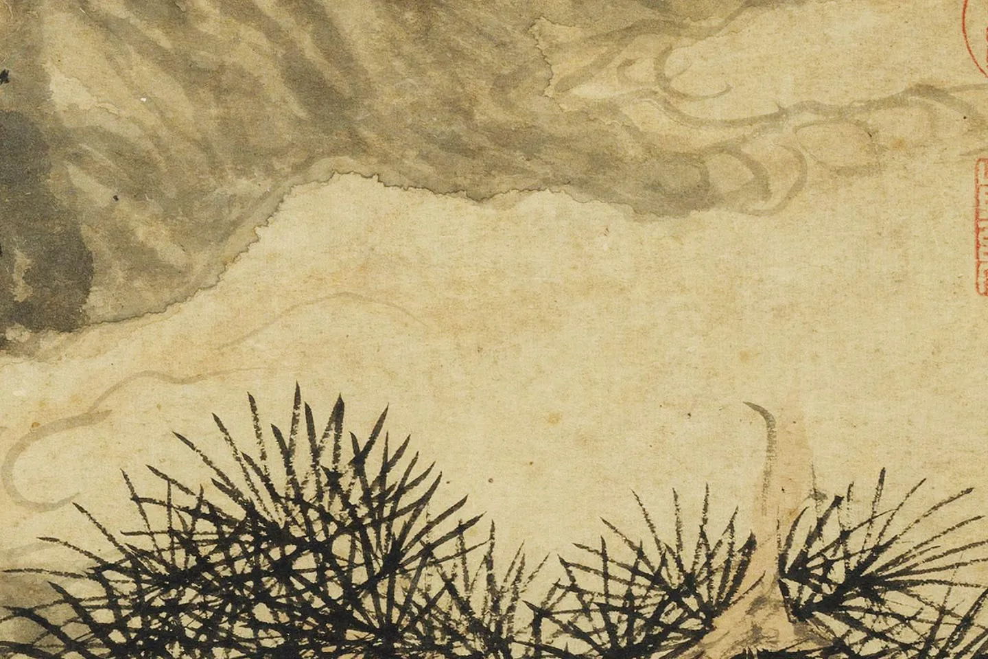 赵原《听松图》高清大图局部 (7)