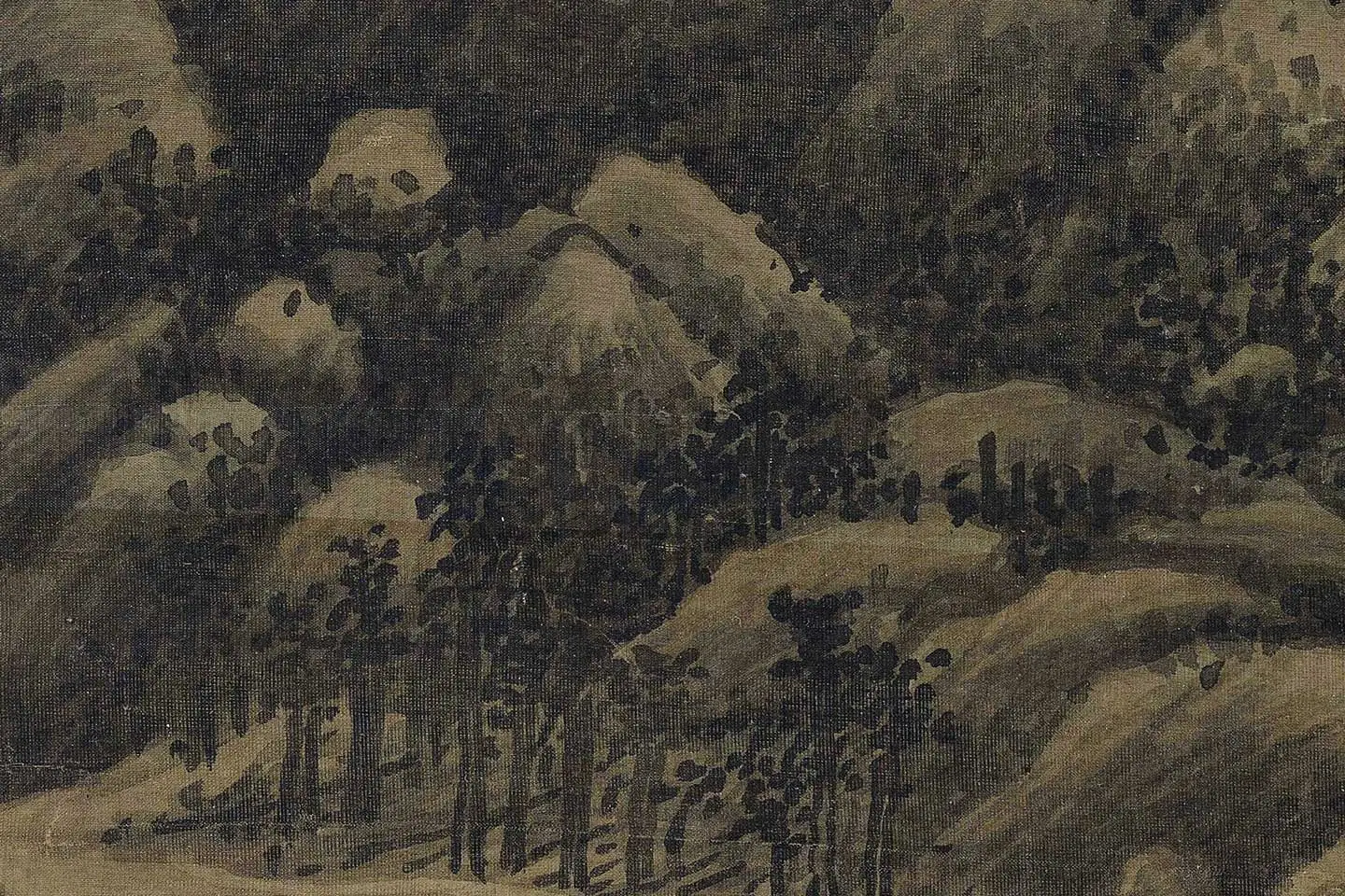 巨然山水画《秋山图》高清大图局部 (17)