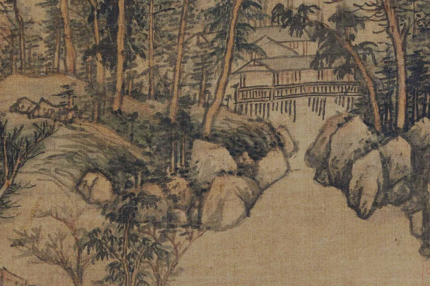 黄公望山水画《天池石壁图》局部 (2)