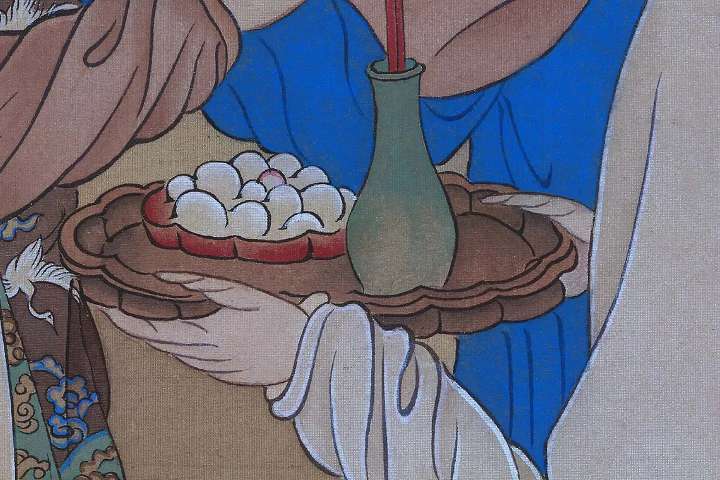 唐寅人物画《王蜀宫妓图》高清大图局部 (7)