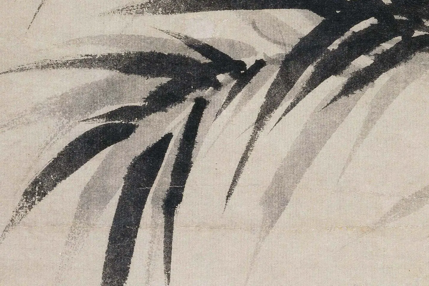 柯九思水墨竹石《清閟阁墨竹图》高清大图局部 (3)