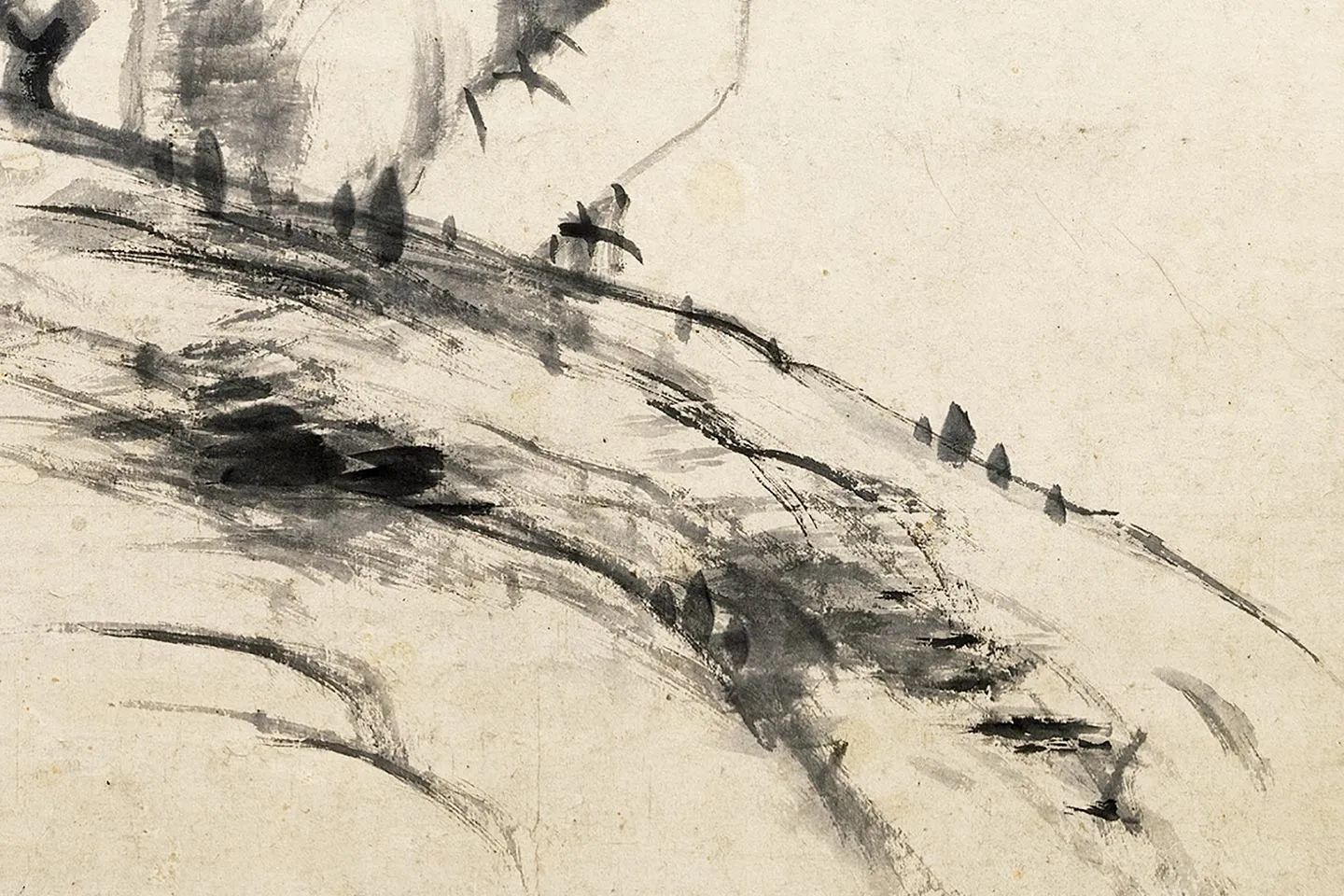 八大山人朱耷山水轴局部 (7)