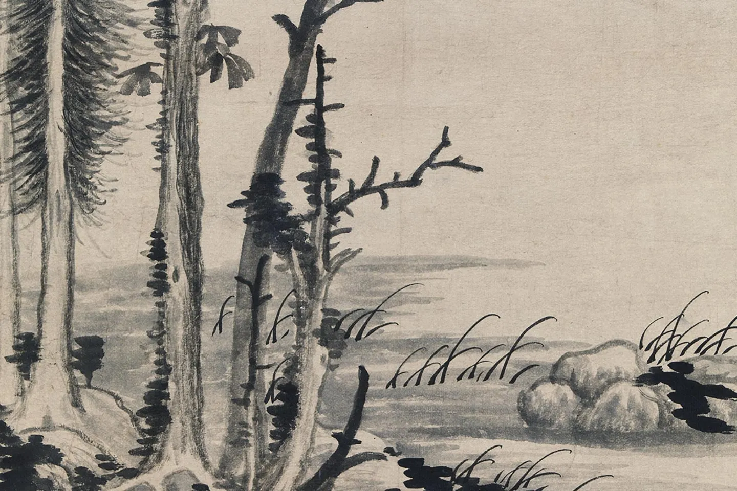 柯九思山水画《夏山欲雨图》局部 (2)