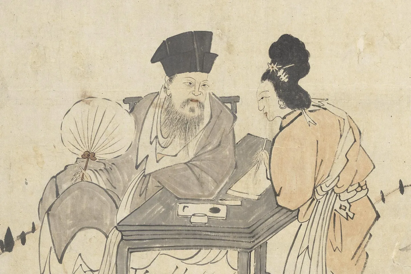 朱耷人物画《东坡朝云图》局部 (1)