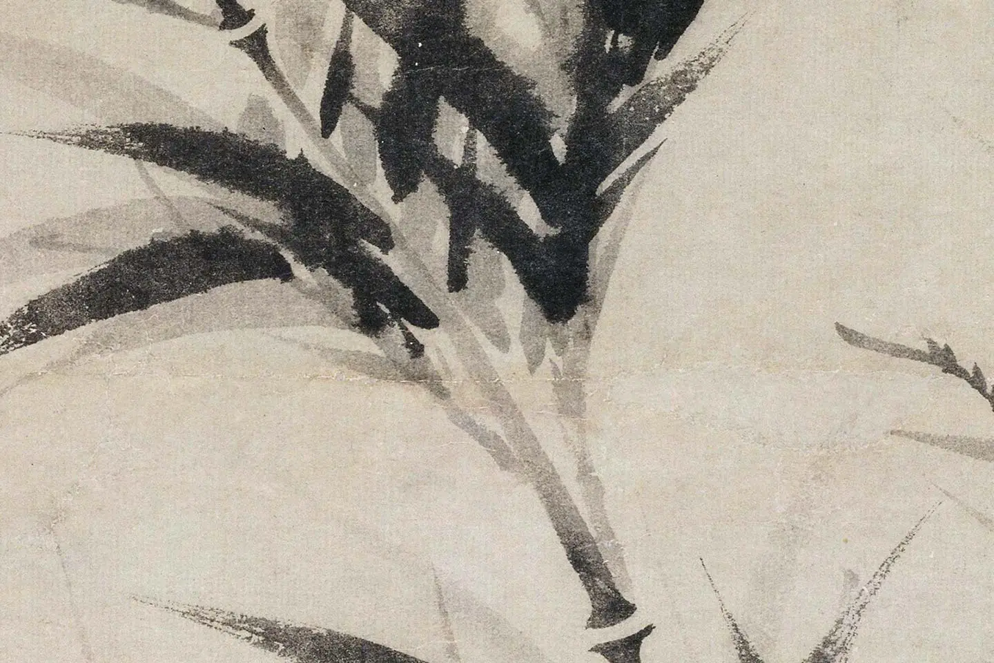 柯九思水墨竹石《清閟阁墨竹图》高清大图局部 (4)