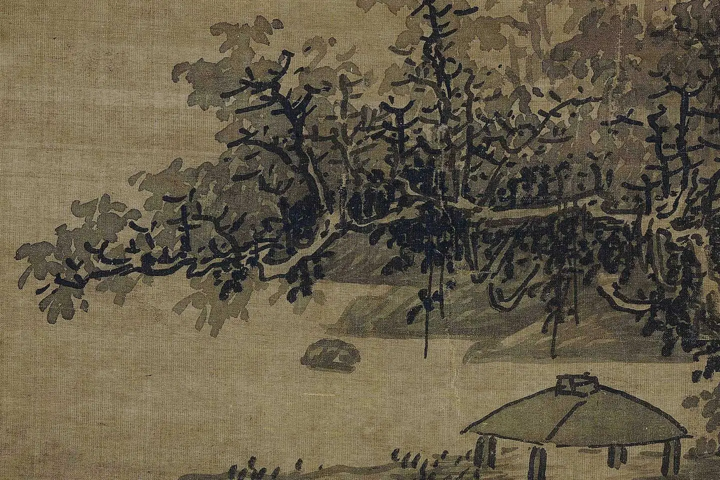 巨然山水画《秋山图》高清大图局部 (7)