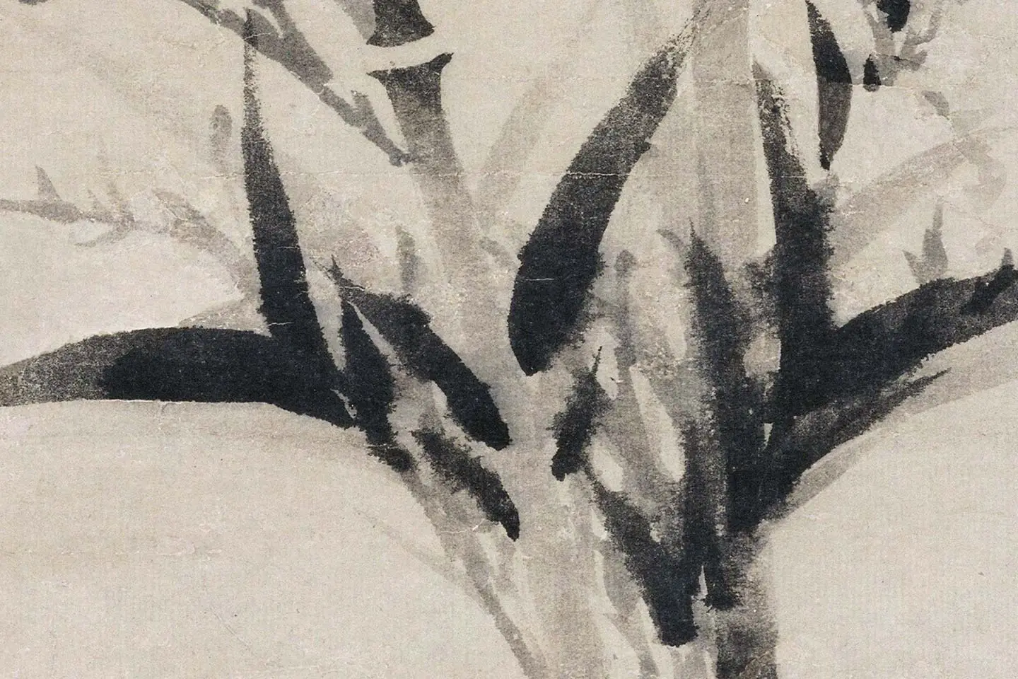 柯九思水墨竹石《清閟阁墨竹图》高清大图局部 (6)