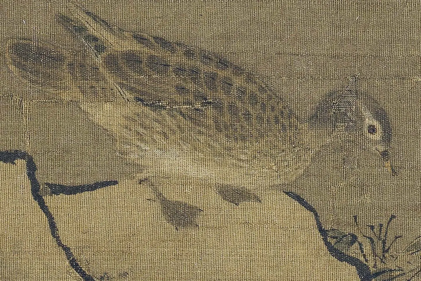 惠崇《寒林鸳鸟图》高清大图局部 (1)