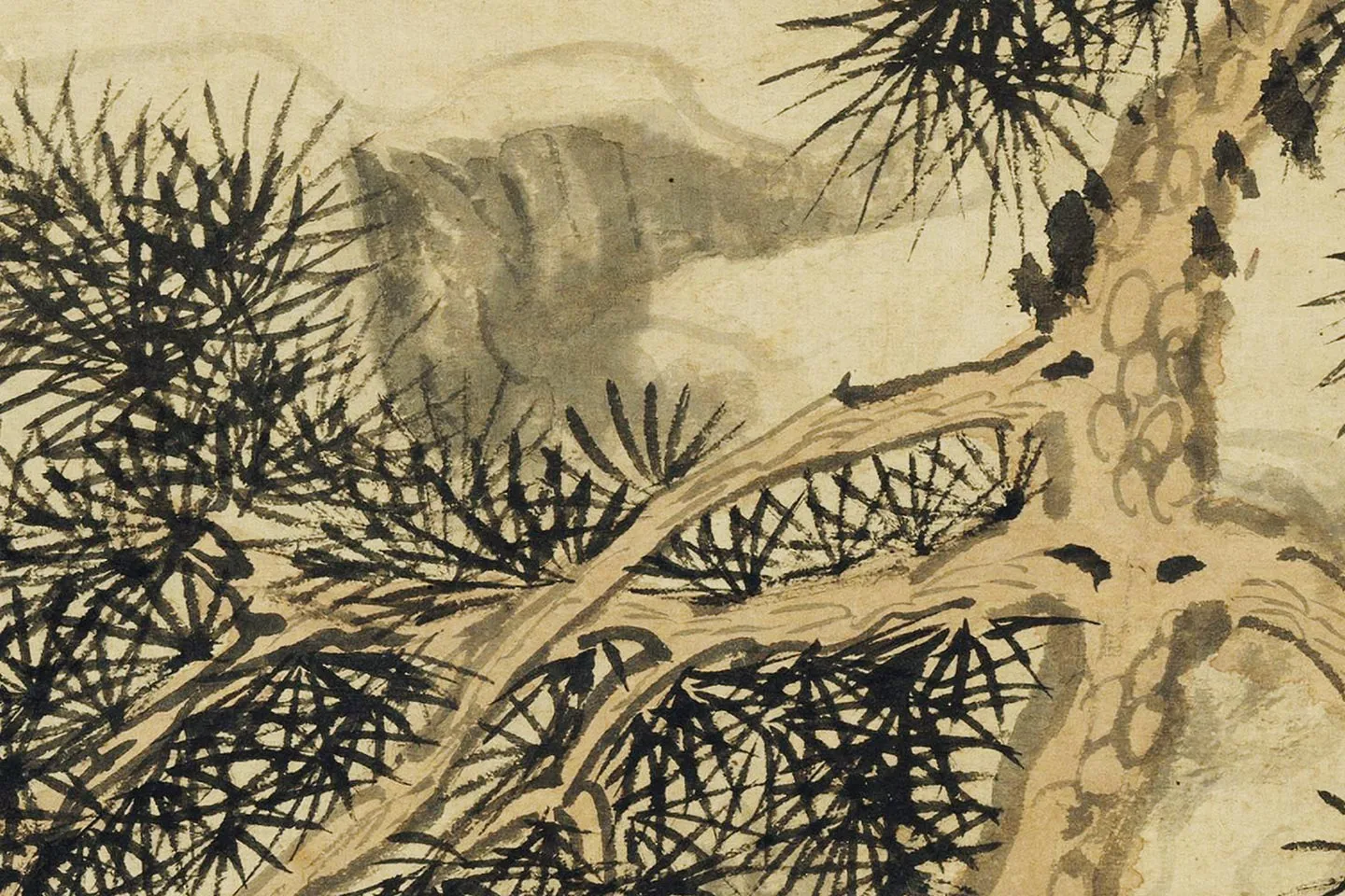 赵原《听松图》高清大图局部 (5)