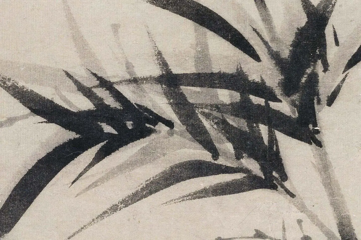 柯九思水墨竹石《清閟阁墨竹图》高清大图局部 (5)