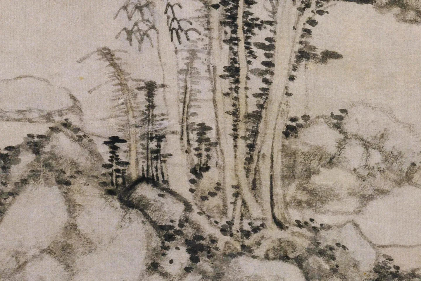 黄公望山水画《丹崖玉树图》高清大图局部 (2)